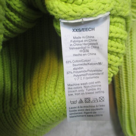 J. Crew Pear Green Ribbed Fisherman Mock Neck Sweater Cotton Blend Womens XXS - Picture 5 of 8